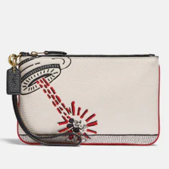 Coach Disney Mickey Mouse X Keith Haring Small Wristlet - NWT - Picture 7 of 9